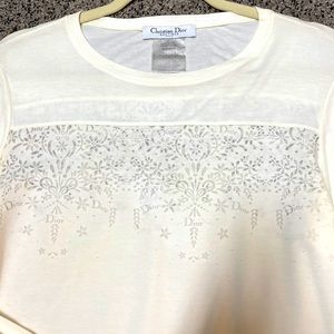 DIOR boutique white long sleeve Top sz10